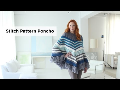 Stitch Pattern Poncho (Knit) - Version 1