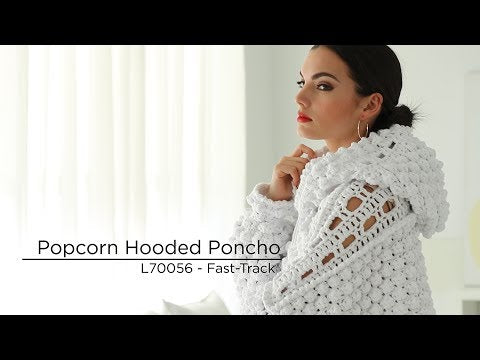 Popcorn Hooded Poncho (Crochet)