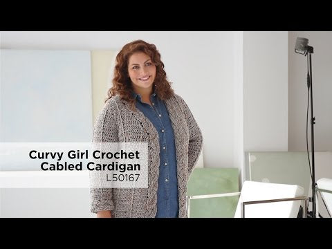 Curvy Girl® Crochet Cabled Cardigan