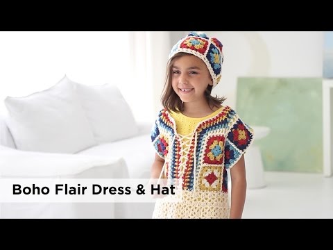 Boho Flair Dress and Hat (Crochet)