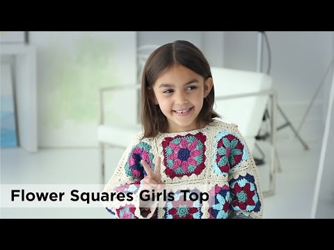 Flower Squares Girls Top (Crochet)