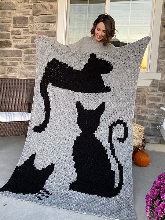 Crochet Kit - Covered In Cats Afghan