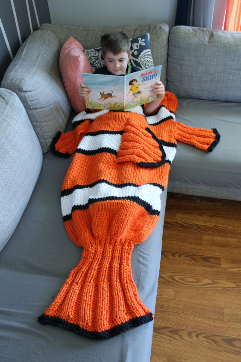 Knit Kit - Orange Fish Blanket