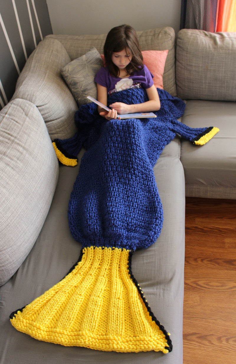 Knit Kit - Blue Fish Blanket