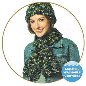 Hat and Wrapover Scarf Pattern (Knit)