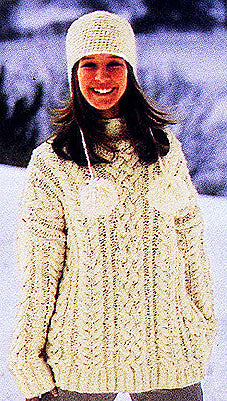 Cable knit Pullover Sweater Pattern (Knit)