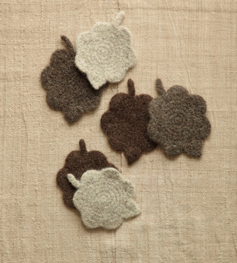 Felted Leaf Coasters Pattern (Crochet)