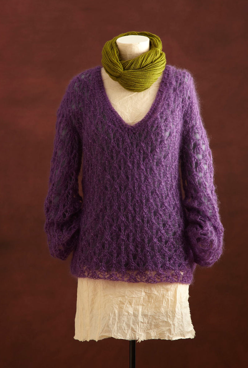 Oversized Lace V Neck Pattern (Knit-Crochet)