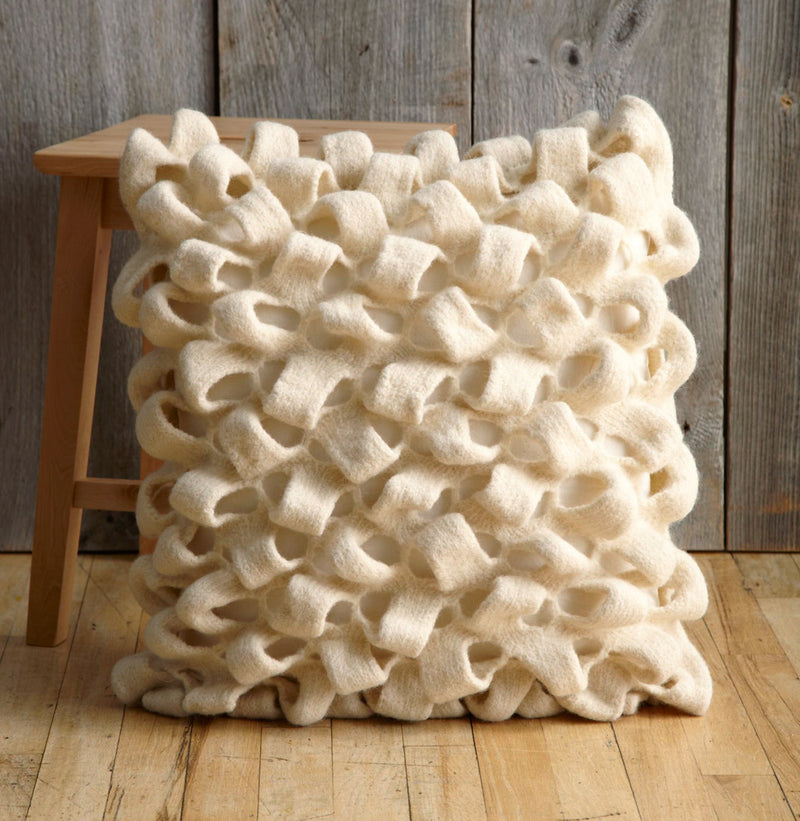 Felted Loops Pillow Pattern (Knit)