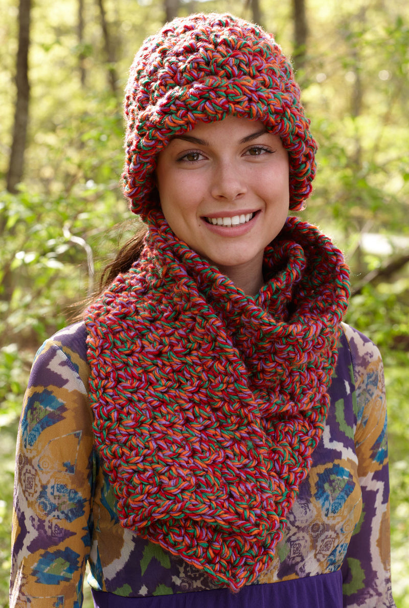 Berry Bloom Hat And Scarf Pattern (Crochet)