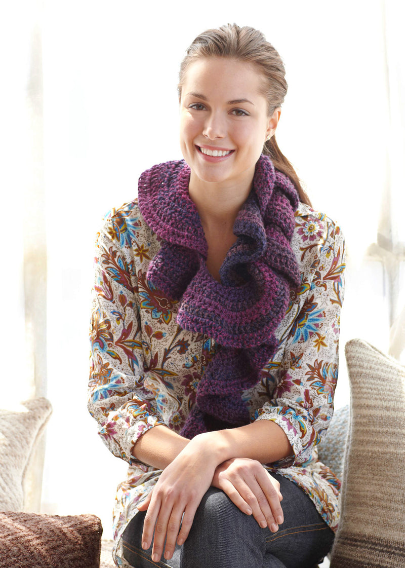 Tweed Ruffle Scarf Pattern (Crochet) - Version 1