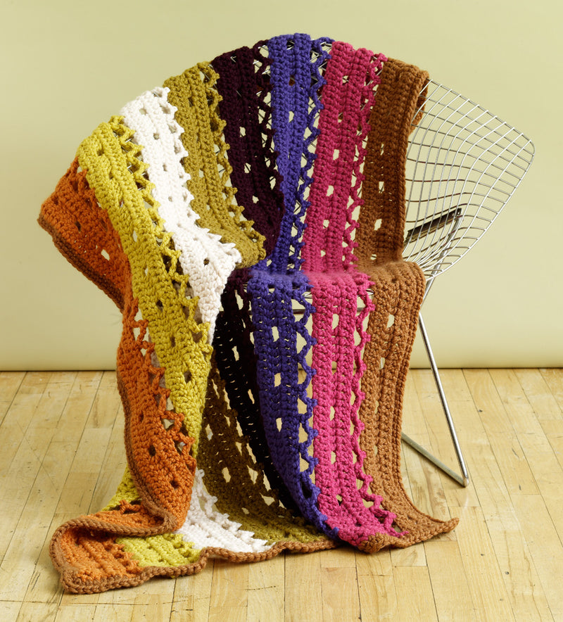 Lacy Strips Throw Pattern (Crochet)