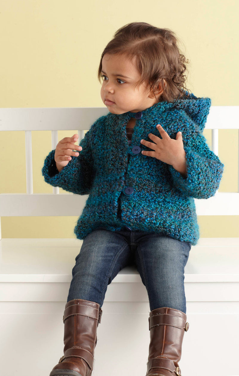 Child's Hooded Cardigan Pattern (Crochet) - Version 1
