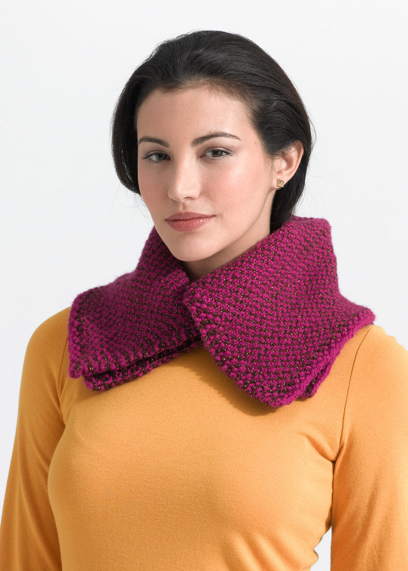 Woven Look Neck Warmer (Knit) - Version 2 – Lion Brand Yarn