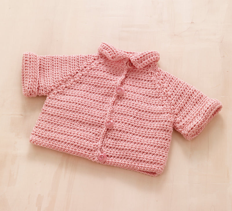 Simple Raglan Baby Jacket Pattern (Crochet)