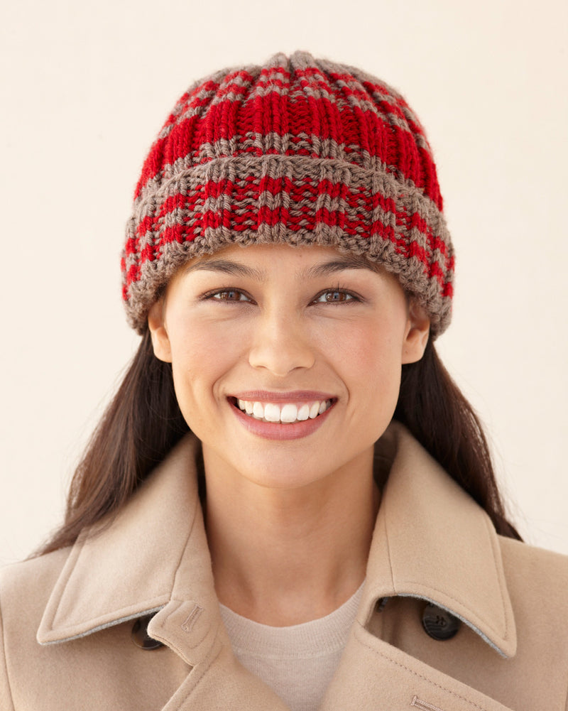 Varsity Stripe Hat And Scarf Pattern (Knit)