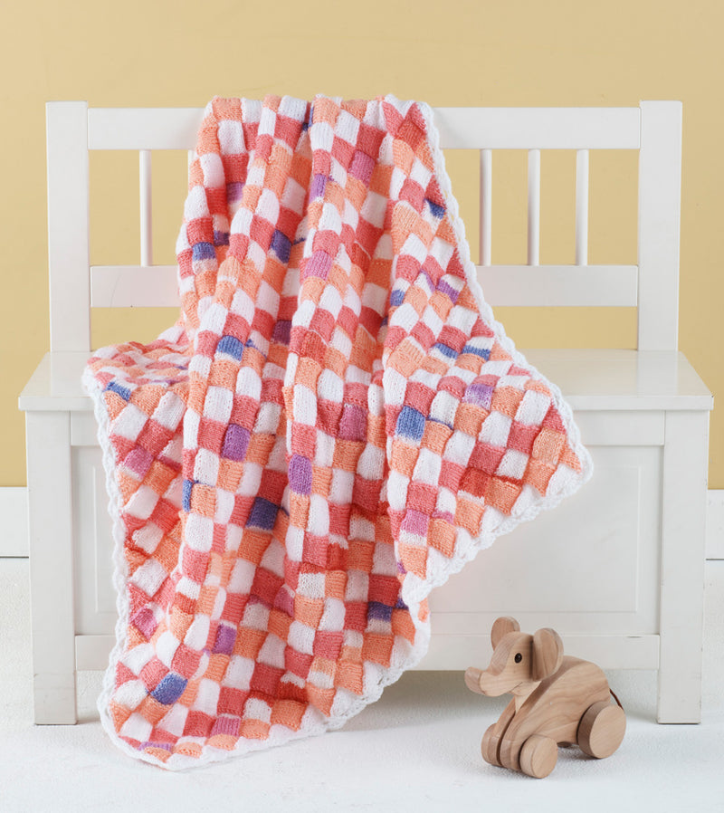 Entrelac Baby Blanket Pattern (Knit-Crochet)