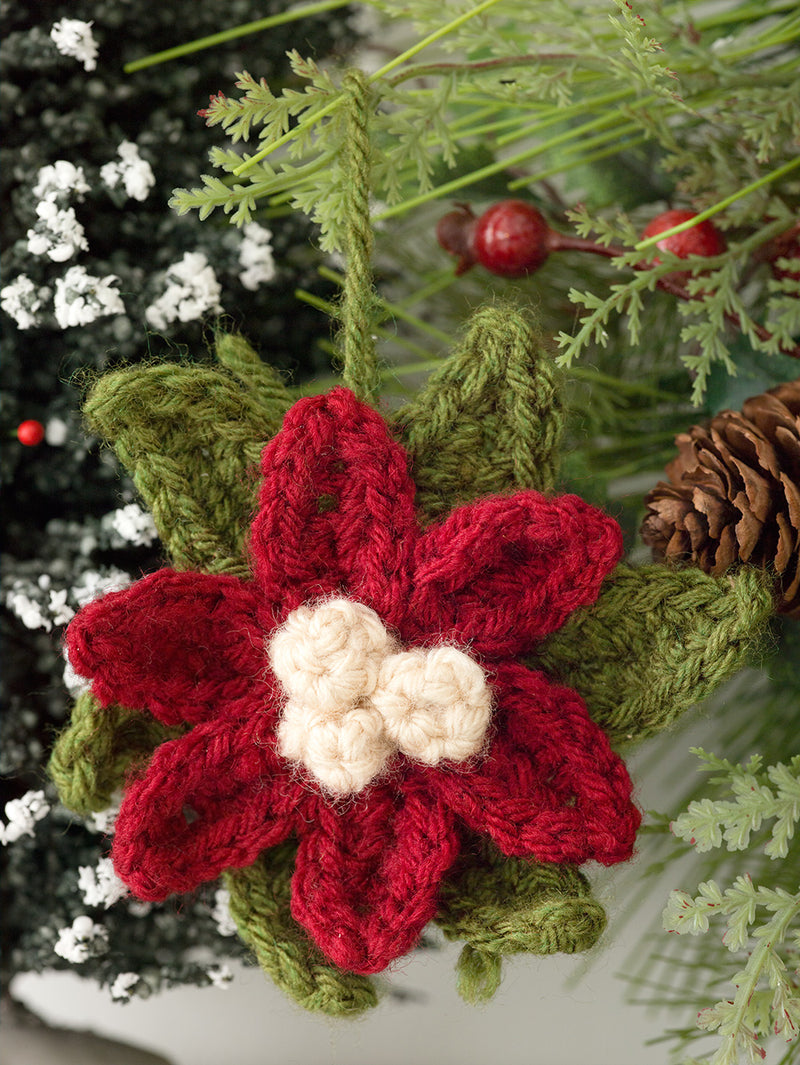 Poinsettia Ornament (Crochet) - Version 2
