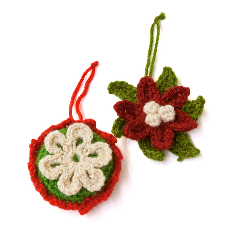 Poinsettia Ornament (Crochet) - Version 2