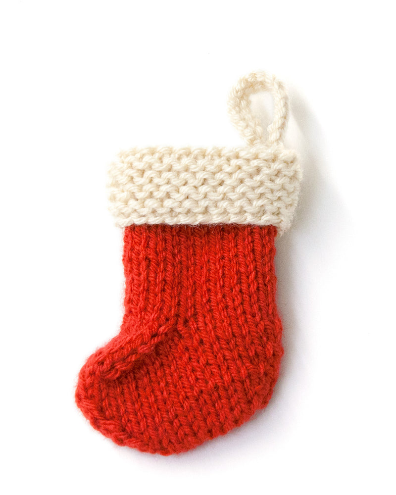 Garter Cuff Stocking Ornament (Knit)