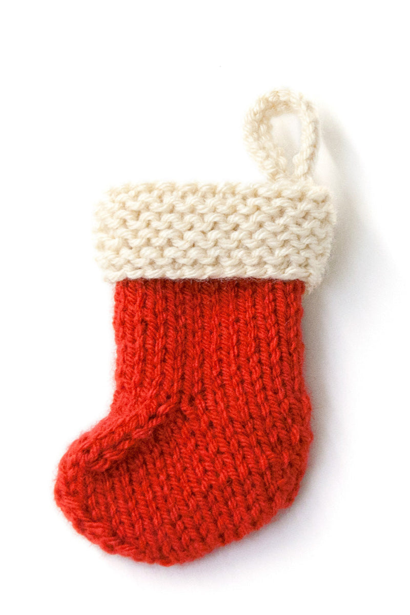 Garter Cuff Stocking Ornament (Knit) – Lion Brand Yarn