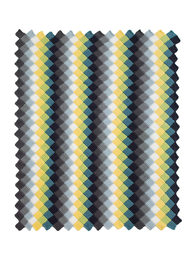 Tunisian Crochet Entrelac Throw - Version 2