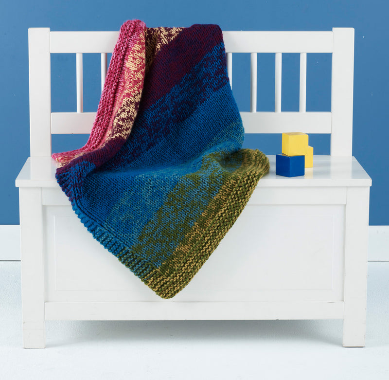 Blended Colors Baby Throw Pattern (Knit)