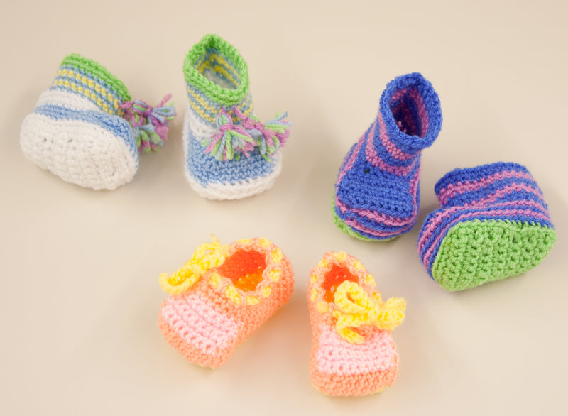 Candy Color Booties Pattern (Crochet)
