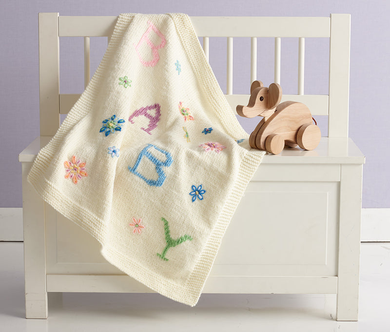 Embroidered Baby Blanket Pattern (Knit)