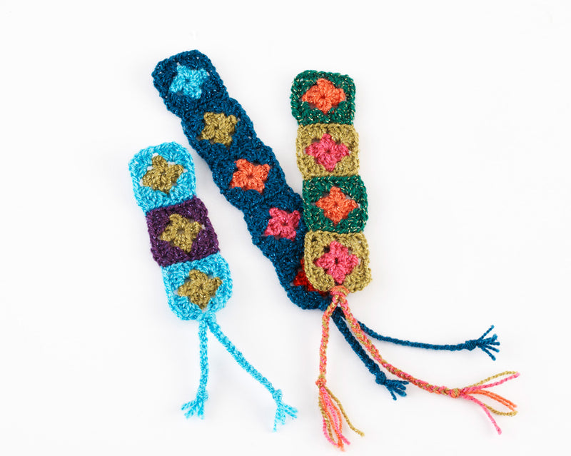 Mini Granny Square Bookmarks Pattern (Crochet)