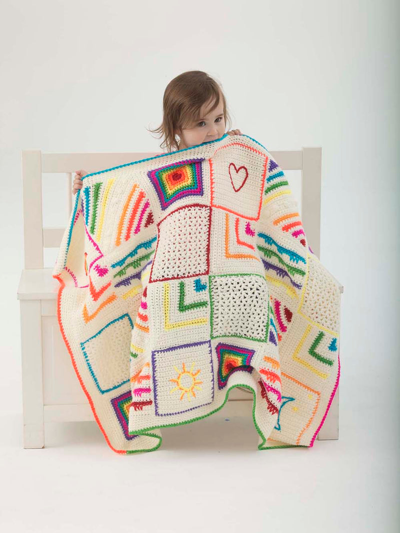 First Steps Sampler Baby Blanket Pattern (Crochet)