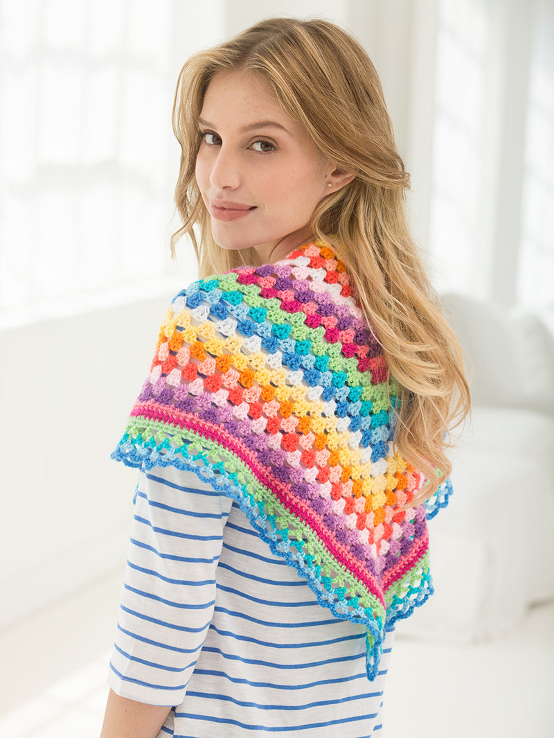 V-Shaped Striped Shawl (Crochet)