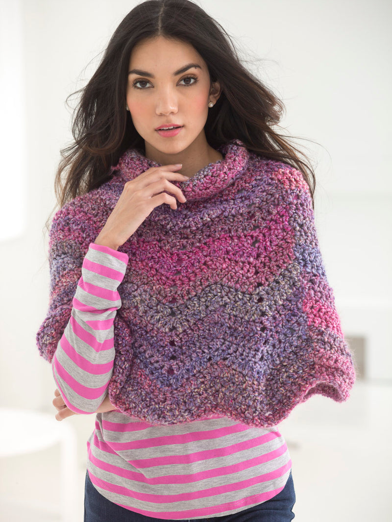 Softly Rippled Poncho (Crochet)