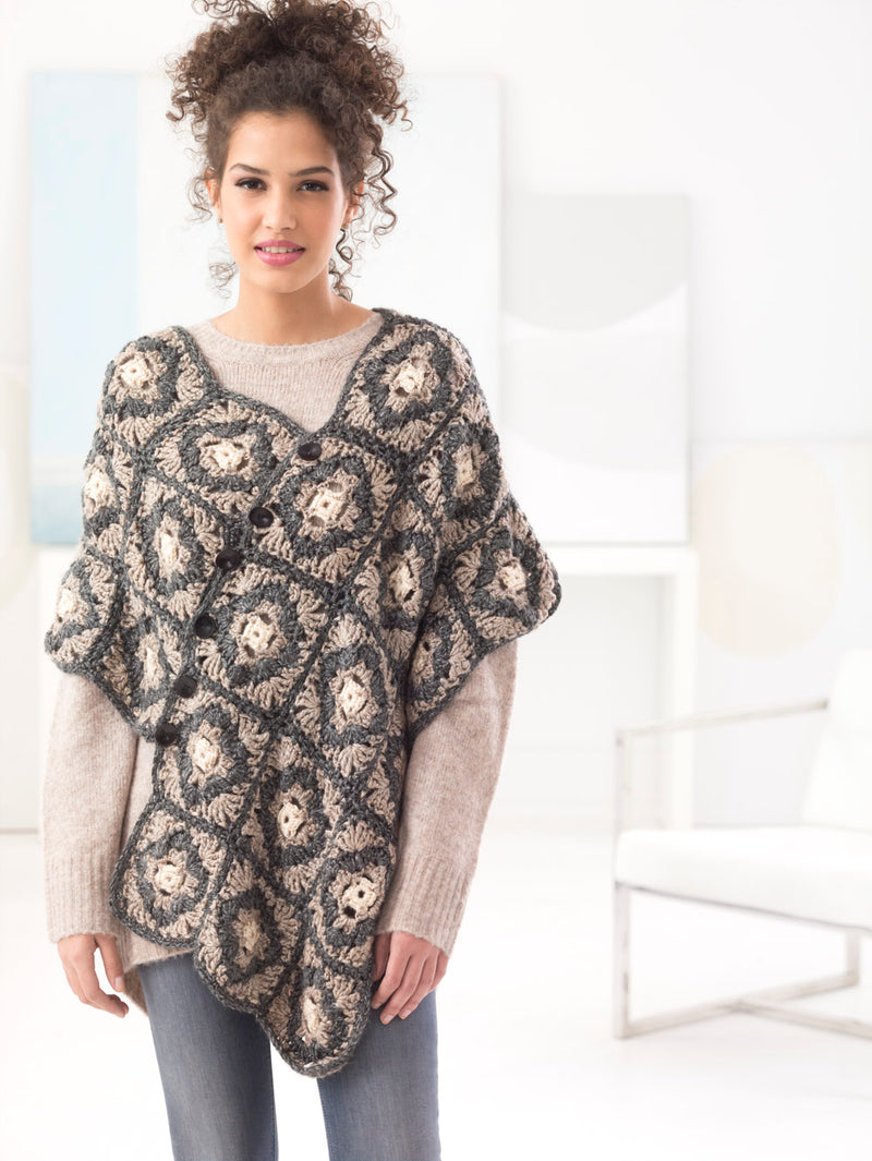 Buttoned Poncho (Crochet)