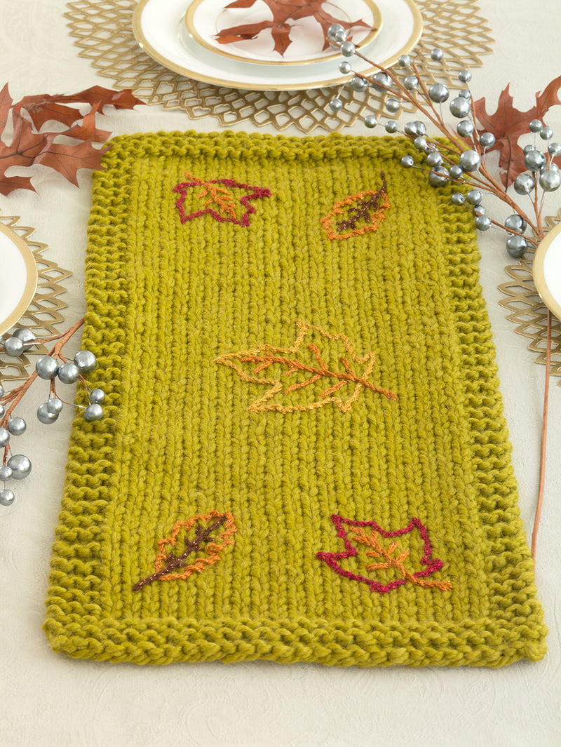 Leaf Strewn Table Runner (Knit)