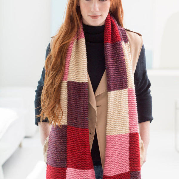 Loom Knit Colorblock Scarf - Version 1 – Lion Brand Yarn