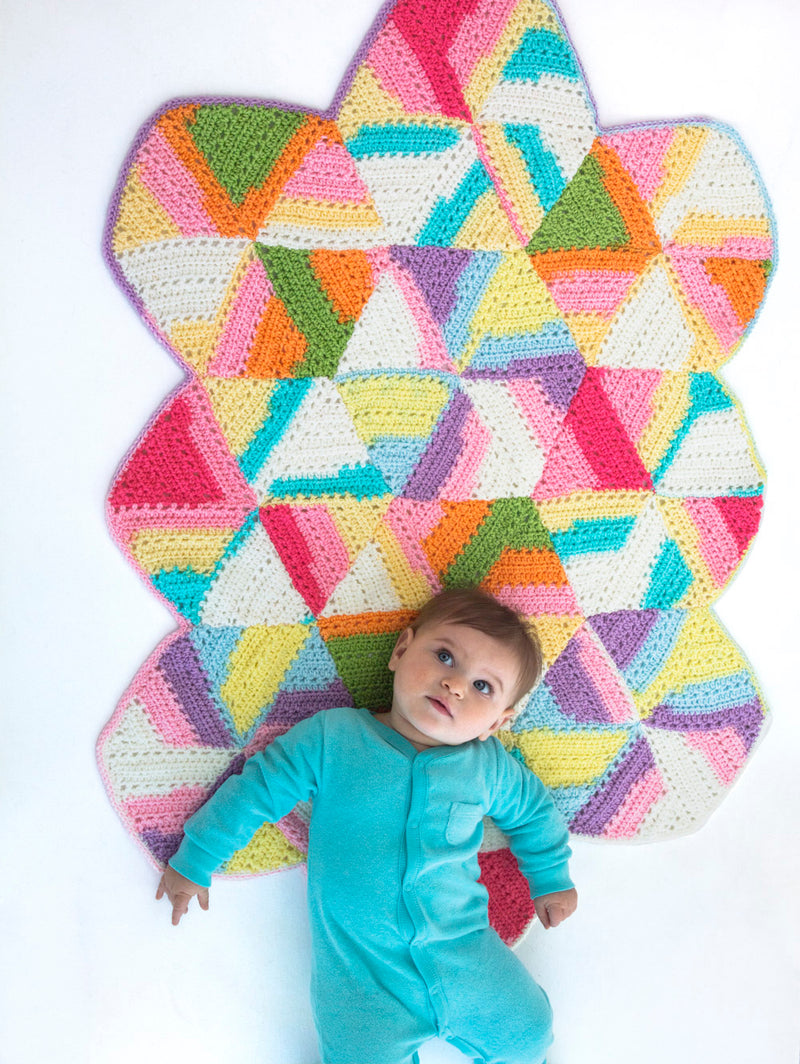 Bright Hexagon Blanket (Crochet)