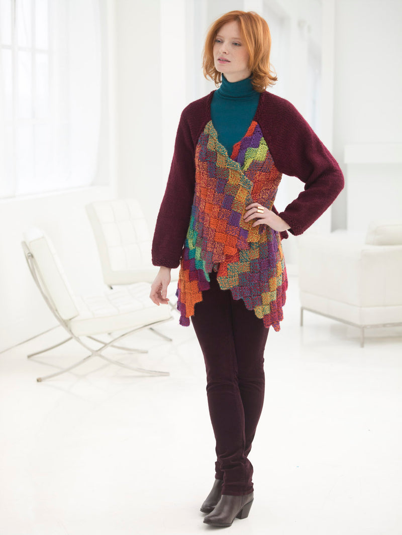 Eclectic Entrelac Cardigan (Knit)