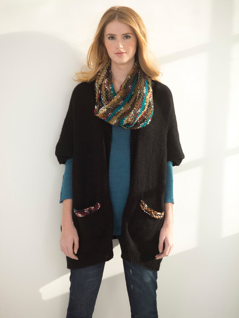 Easy Rectangle Cardigan And Cowl (Knit)