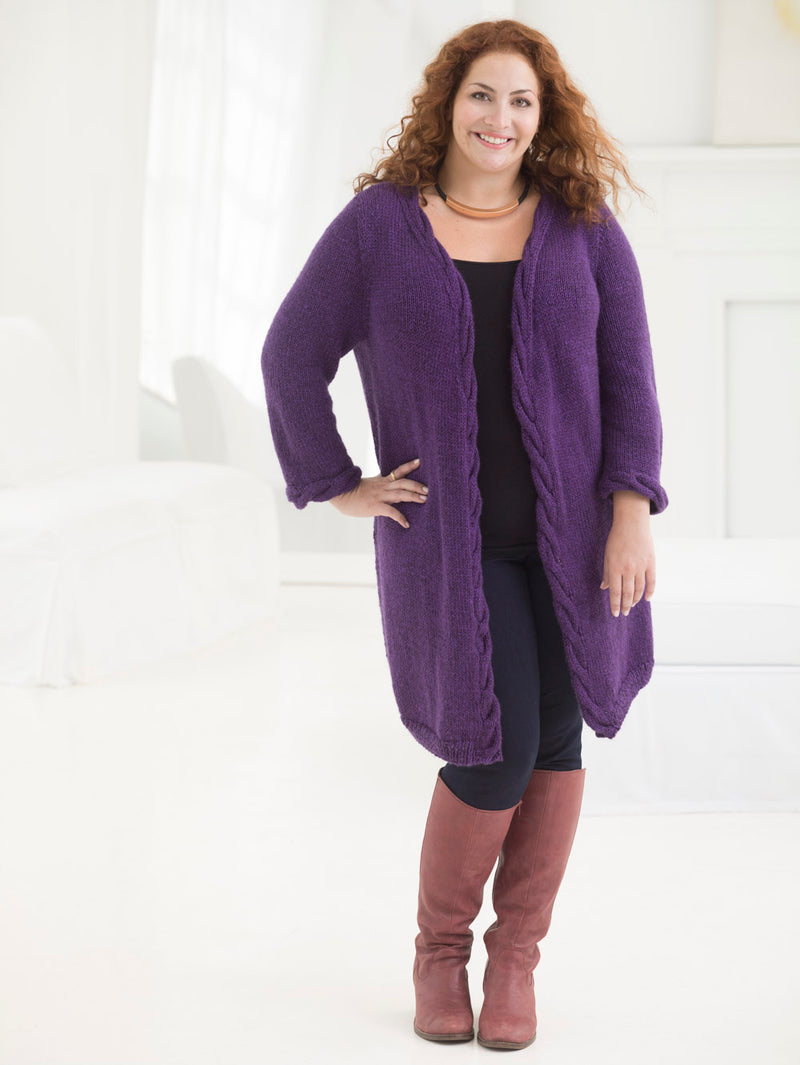 Curvy Girl® Cabled Cardigan (Knit)