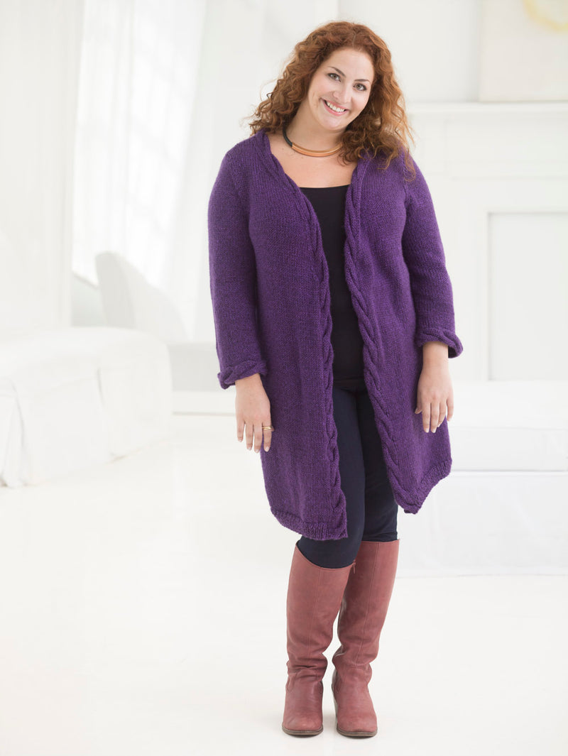 Curvy Girl® Cabled Cardigan (Knit)