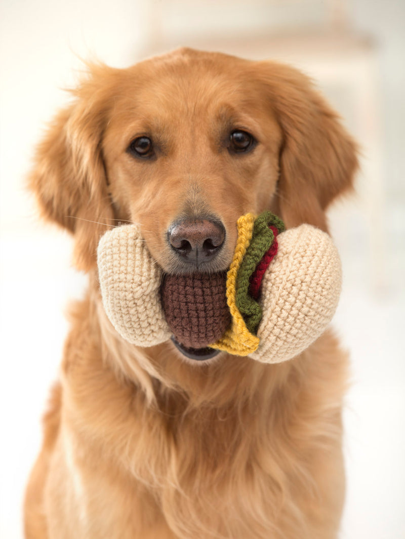 Red Hook Cheeseburger Dog Toy (Crochet)