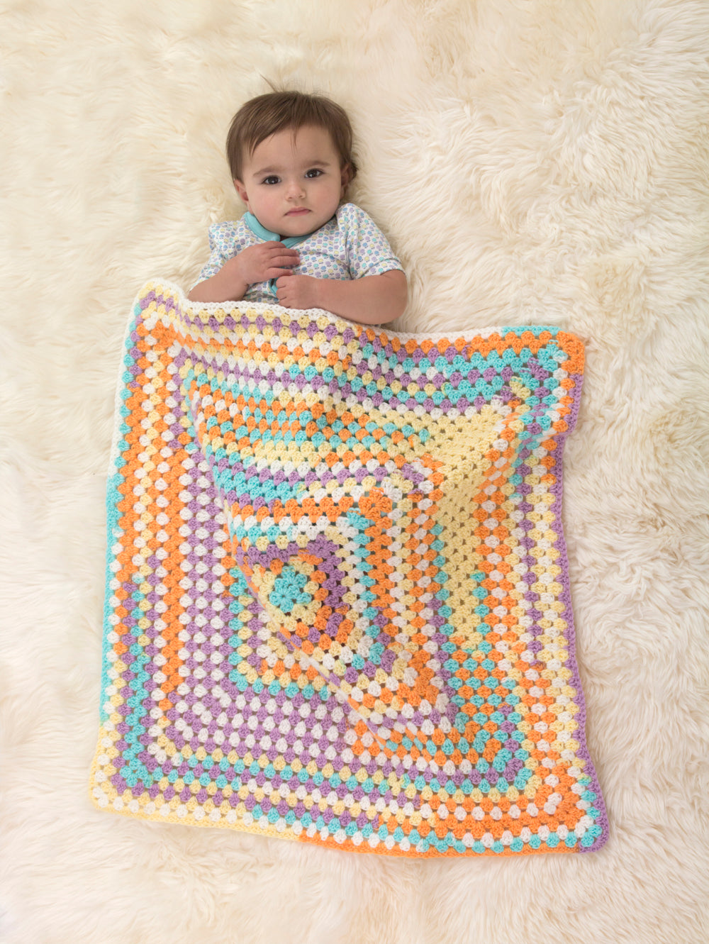 Free Pattern Lion Brand Ice Cream Big Scoop Happy Colours Baby Afghan  L50333, Hobbycraft