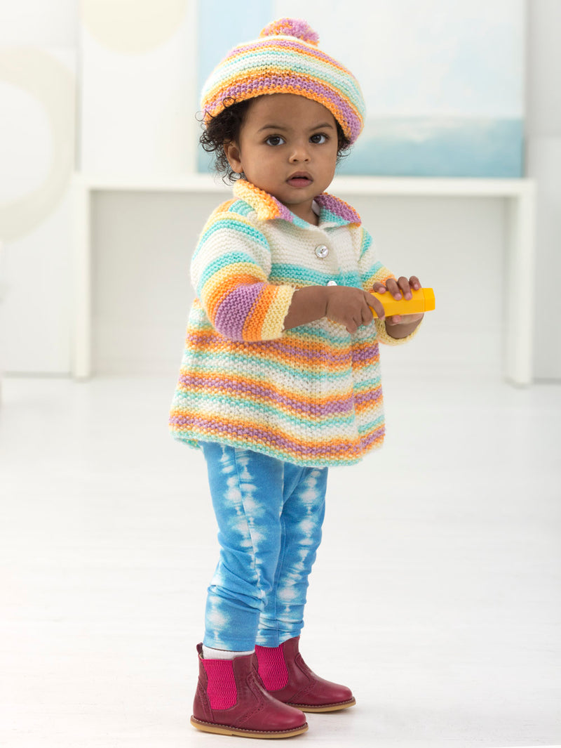 Girl's Cardi And Tam (Knit)