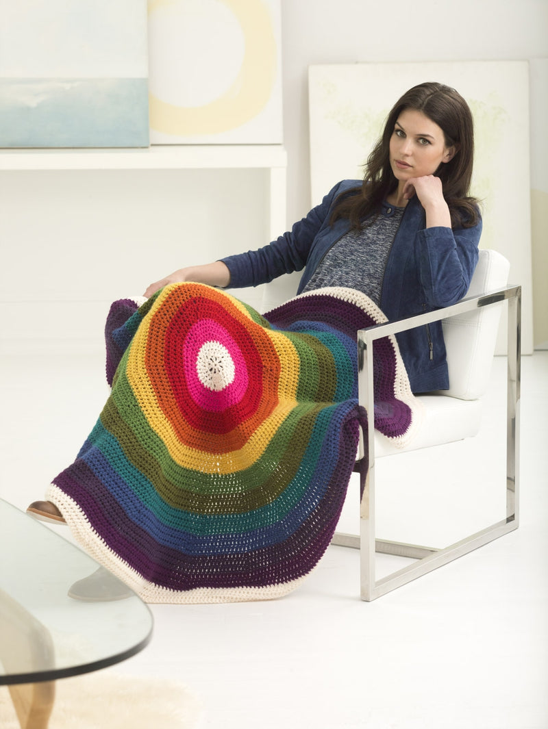 Rainbow Mandala Afghan (Crochet)