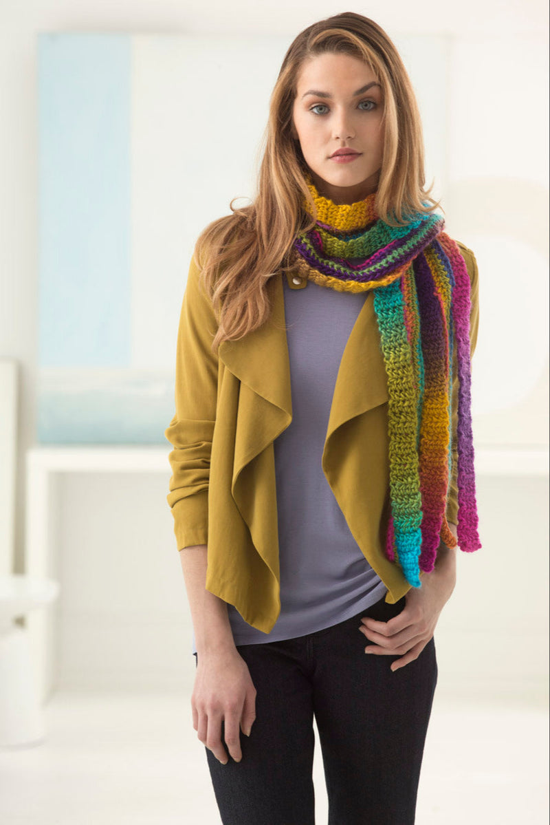 Rainbow Strip Scarf (Crochet) - Main Image