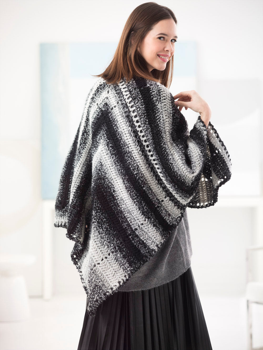 Graphic Mitered Wrap (Crochet) – Lion Brand Yarn