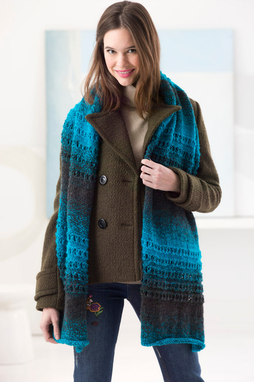 Eyelet Furrow Shawl (Knit) - Version 1 – Lion Brand Yarn