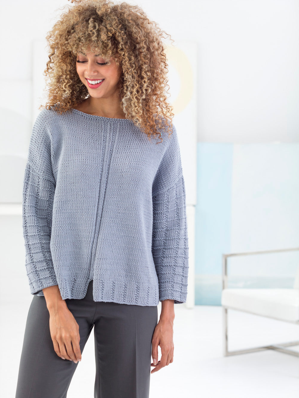 Gridded Pullover (Knit) – Lion Brand Yarn