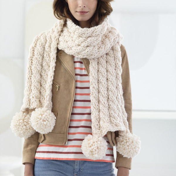 Easy Cabled Scarf (Knit) – Lion Brand Yarn